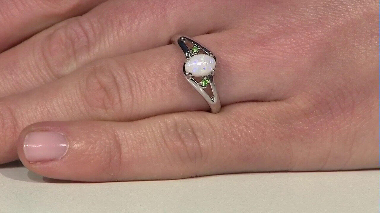 Video Anello in argento con Opale Australiano