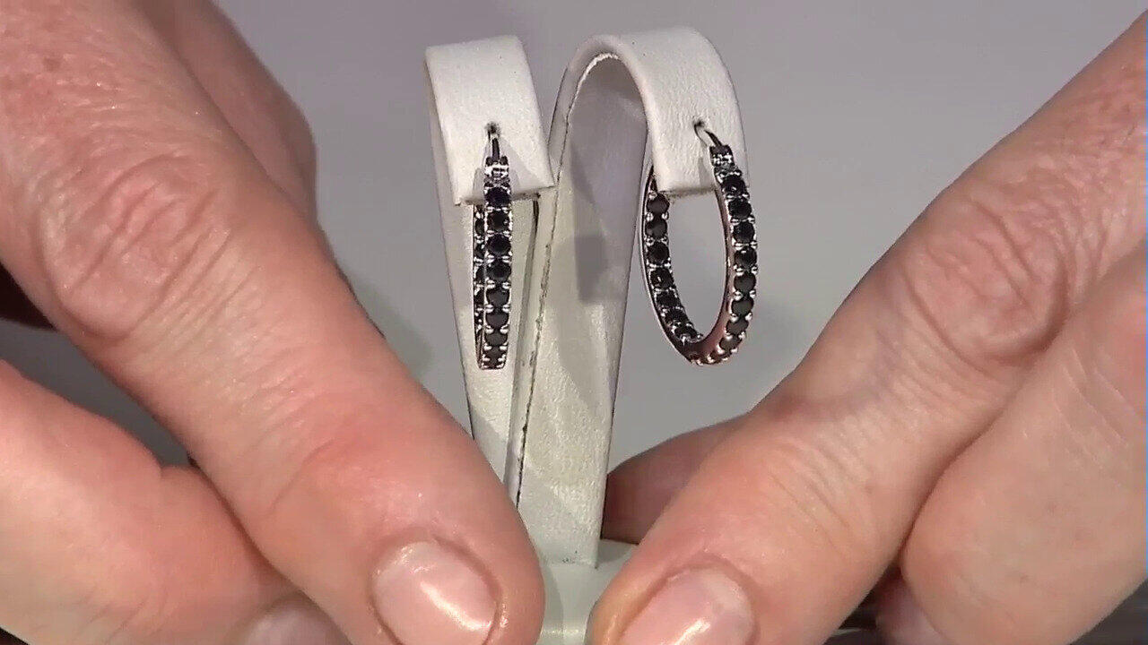 Video Orecchini in argento con Spinello Nero