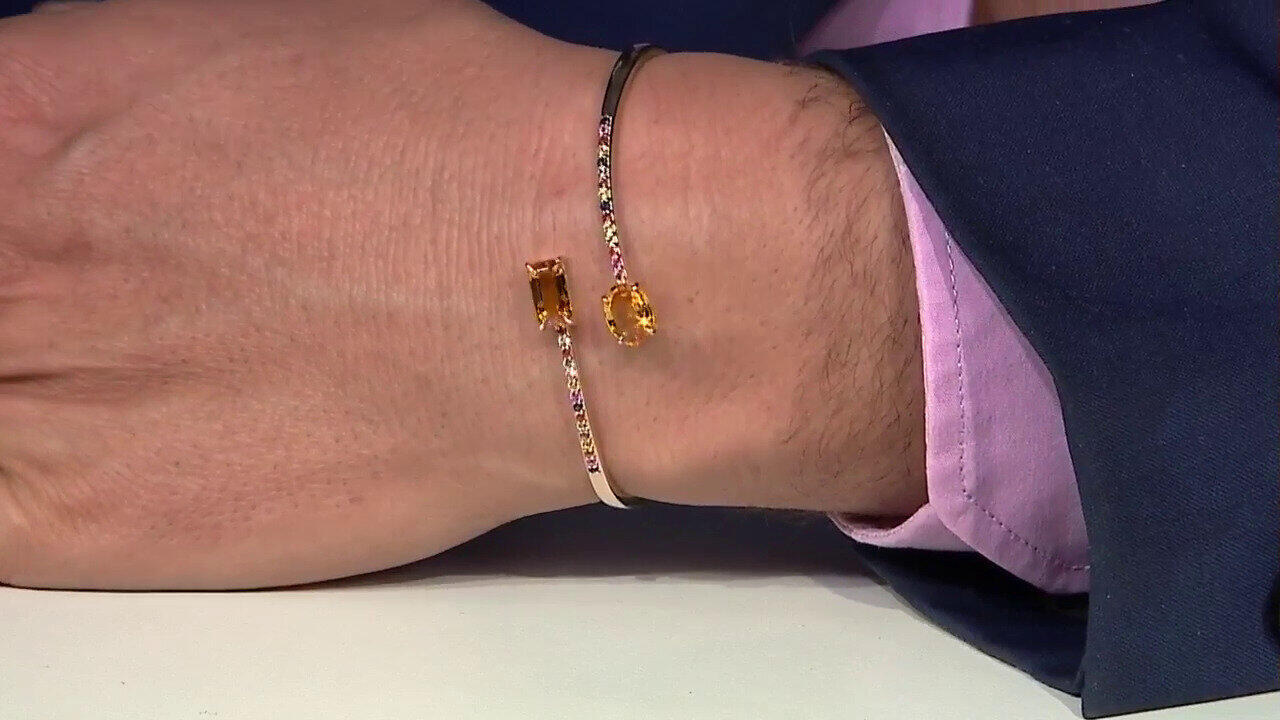 Video Bracciale in oro con Zaffiro Arancione Ban Ka Cha
