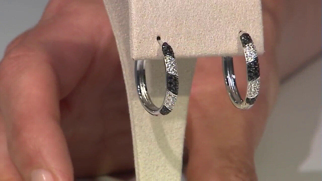 Video Boucles d'oreilles en argent et Spinelle noir