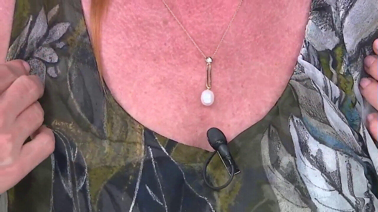 Video Collar en plata con Perla blanca Freshwater