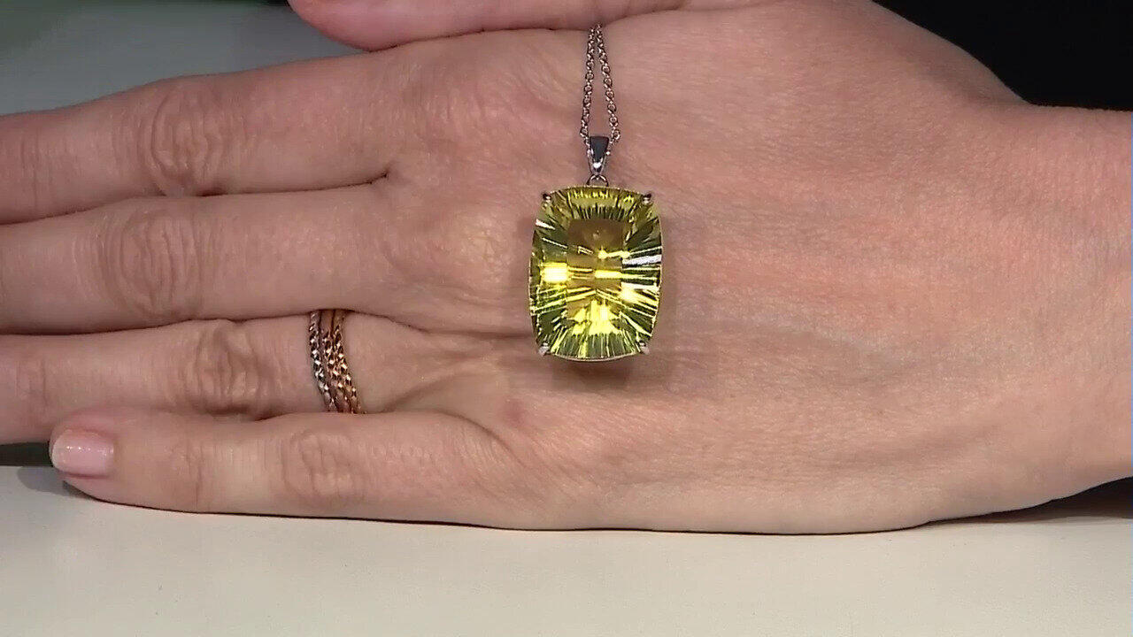 Video Collier en argent et Citrine jaune citron