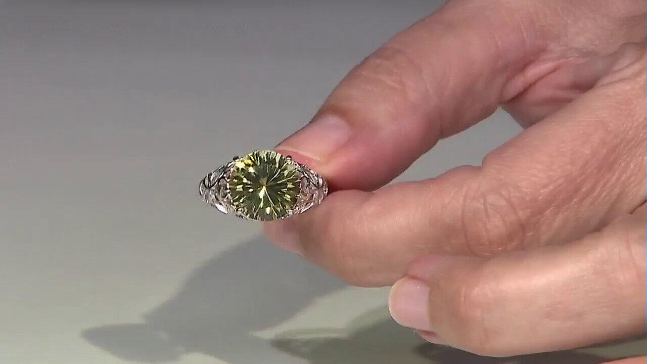 Video Zilveren ring met een limoen citrien