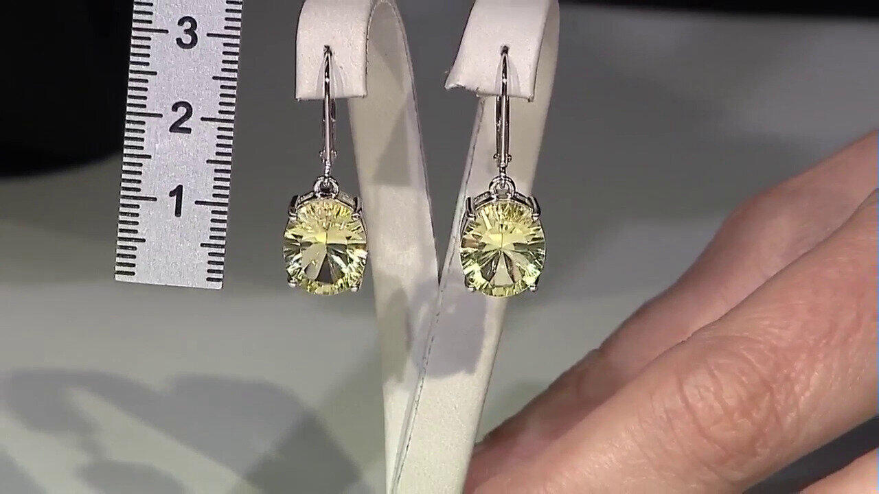 Video Boucles d'oreilles en argent et Citrine jaune citron
