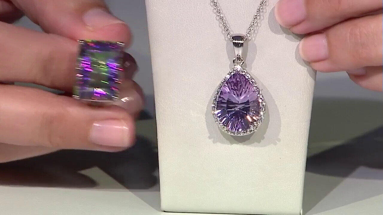 Video Collier en argent et Améthyste Rose de France