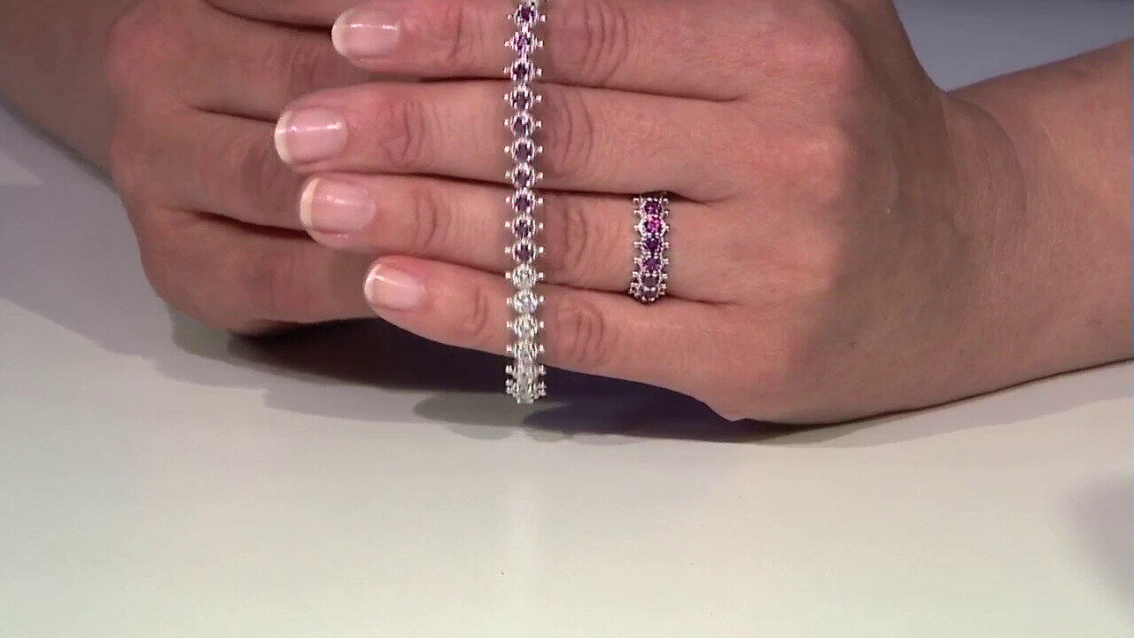 Video Bracelet en argent et Grenat Rhodolite (Dallas Prince Designs)