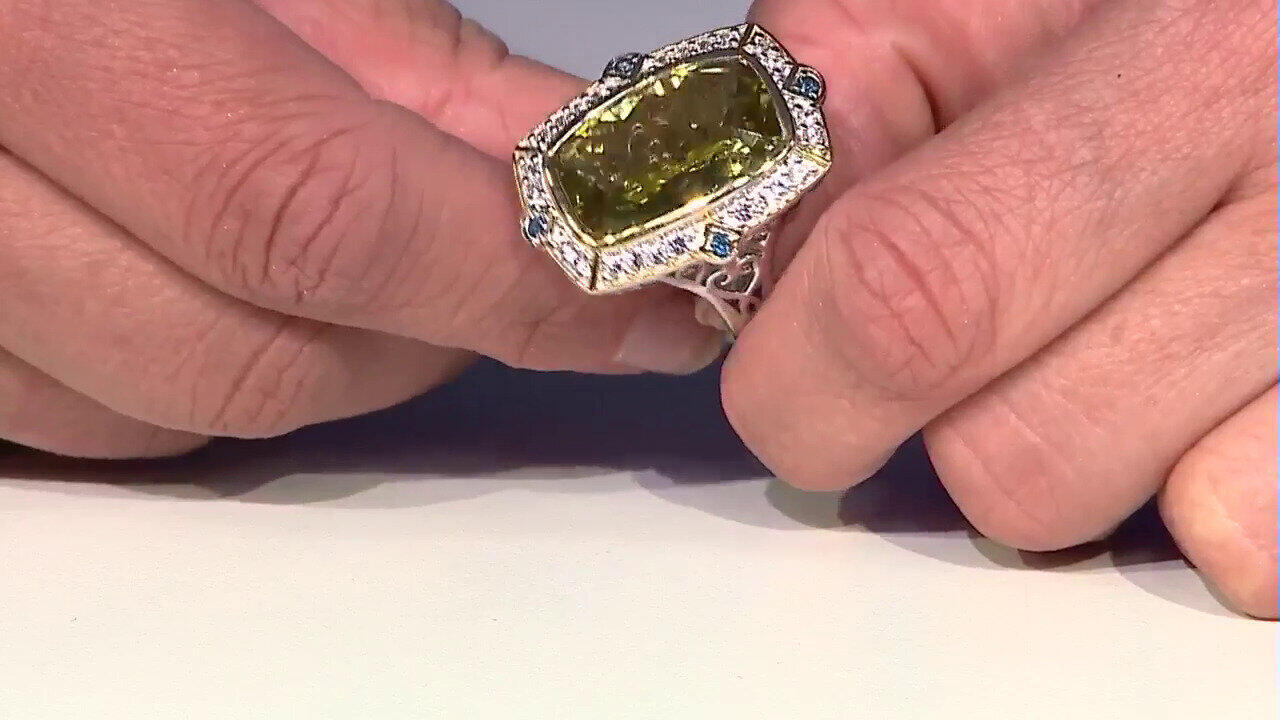Video Anello in argento con Quarzo Ouro Verde (Dallas Prince Designs)