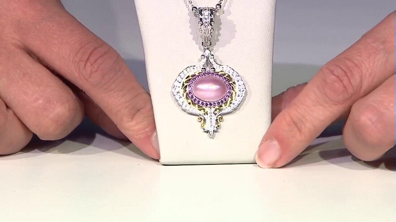Video Zilveren halsketting met een Roze Mabé-parel (Dallas Prince Designs)