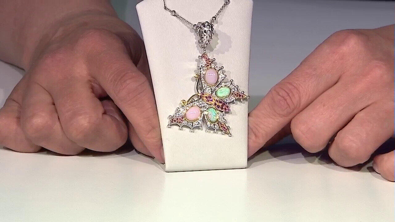 Video Collier en argent et Opale rose (Dallas Prince Designs)