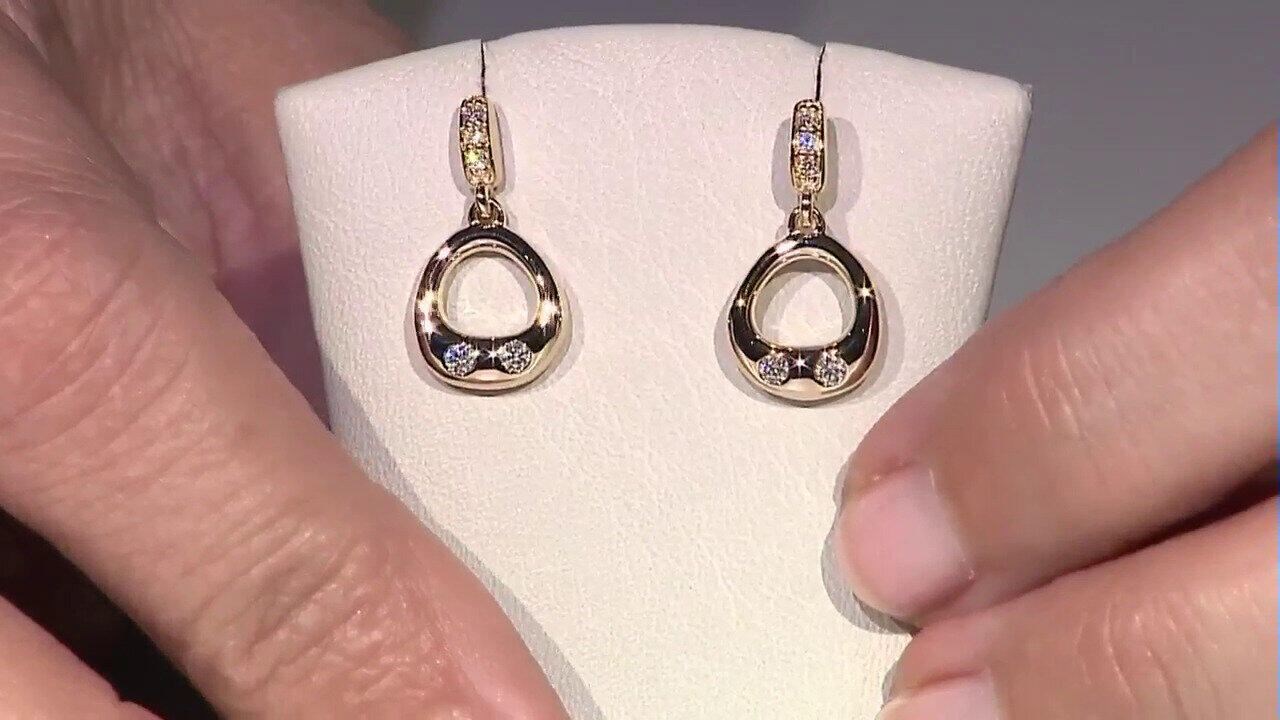 Video 9K SI1 (G) Diamond Gold Earrings (Annette)