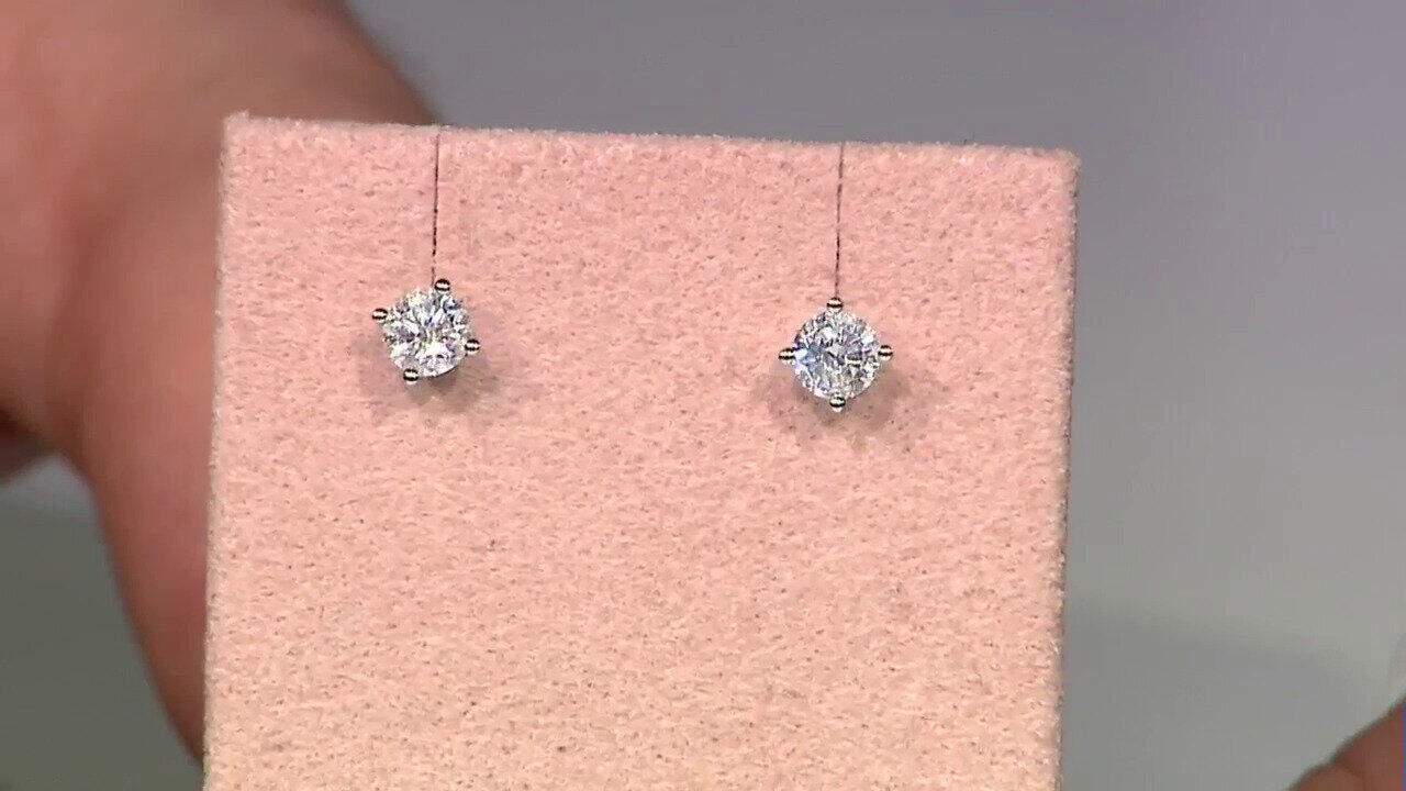 Video 14K SI1 (H) Diamond Gold Earrings (CIRARI)