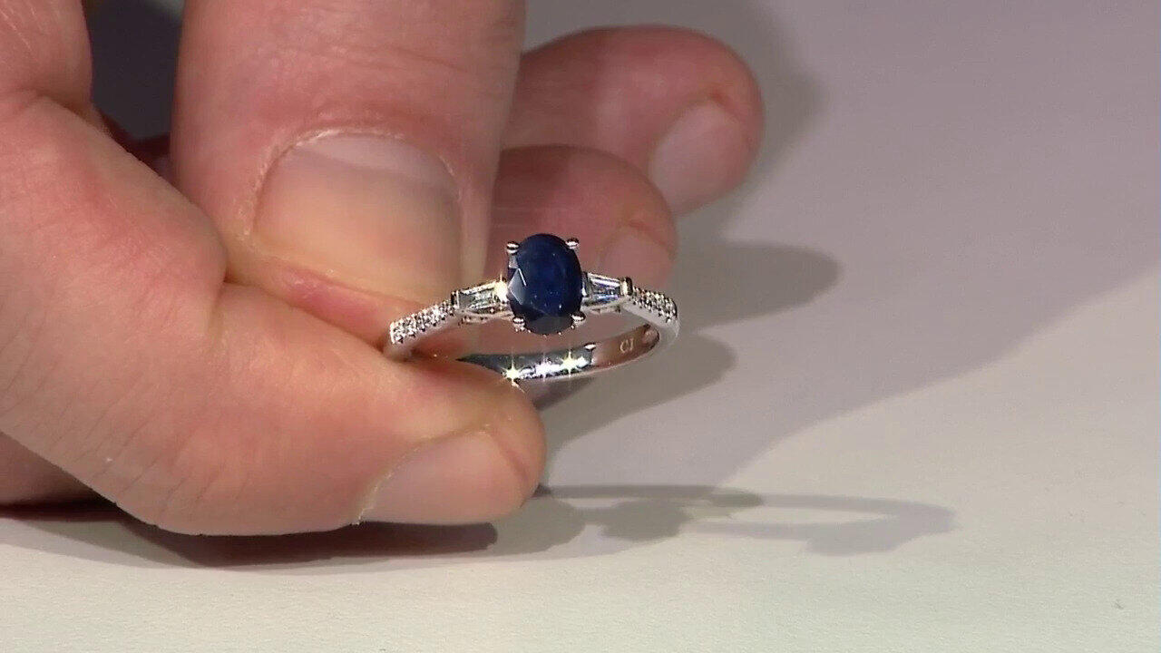 Video 14K Ceylon Blue Sapphire Gold Ring (CIRARI)