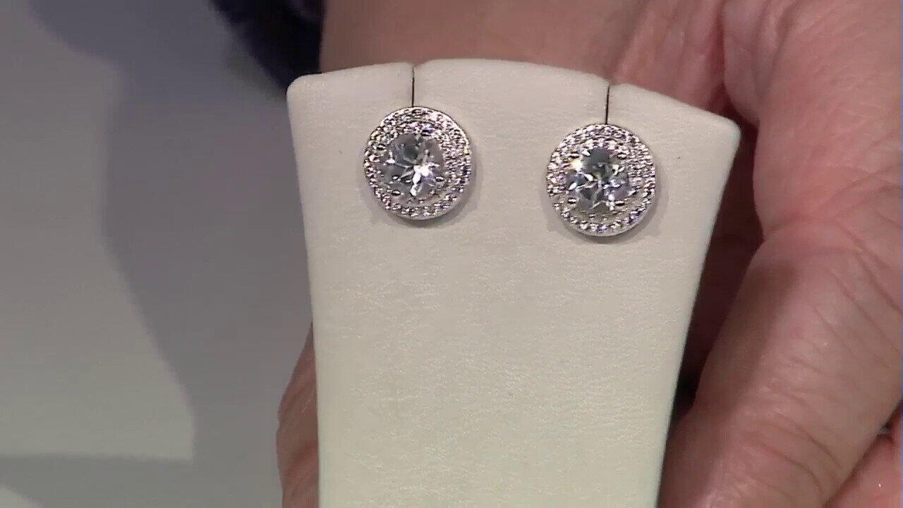 Video White Topaz Silver Earrings