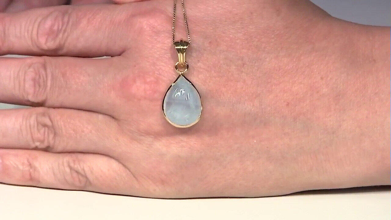 Video Brazilian Aquamarine Silver Pendant (Bali Barong)
