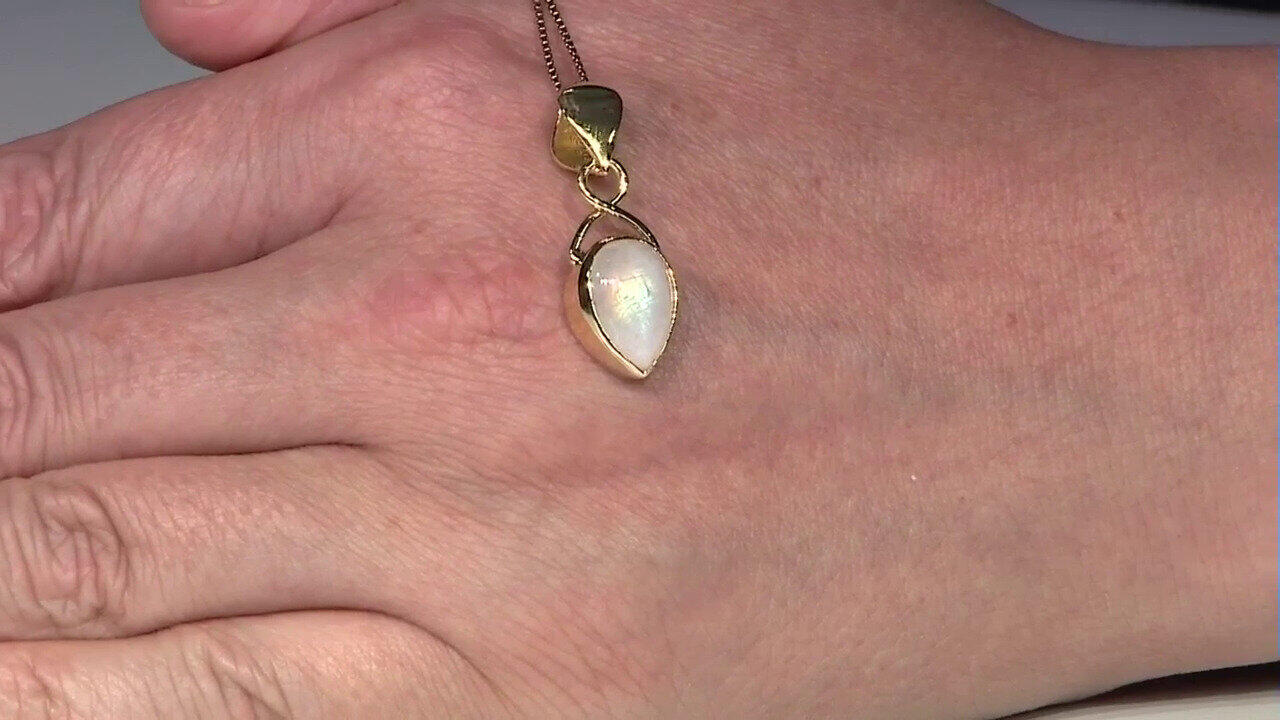 Video Ciondolo in argento con Labradorite Bianca (Bali Barong)