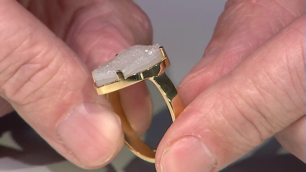 Video Bague en argent et Agate Druzy (Bali Barong)