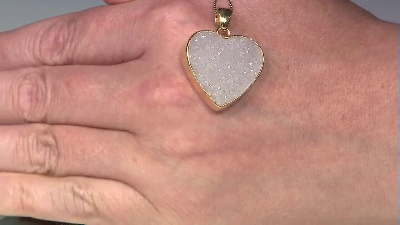 Video Druzy Agate Silver Pendant (Bali Barong)
