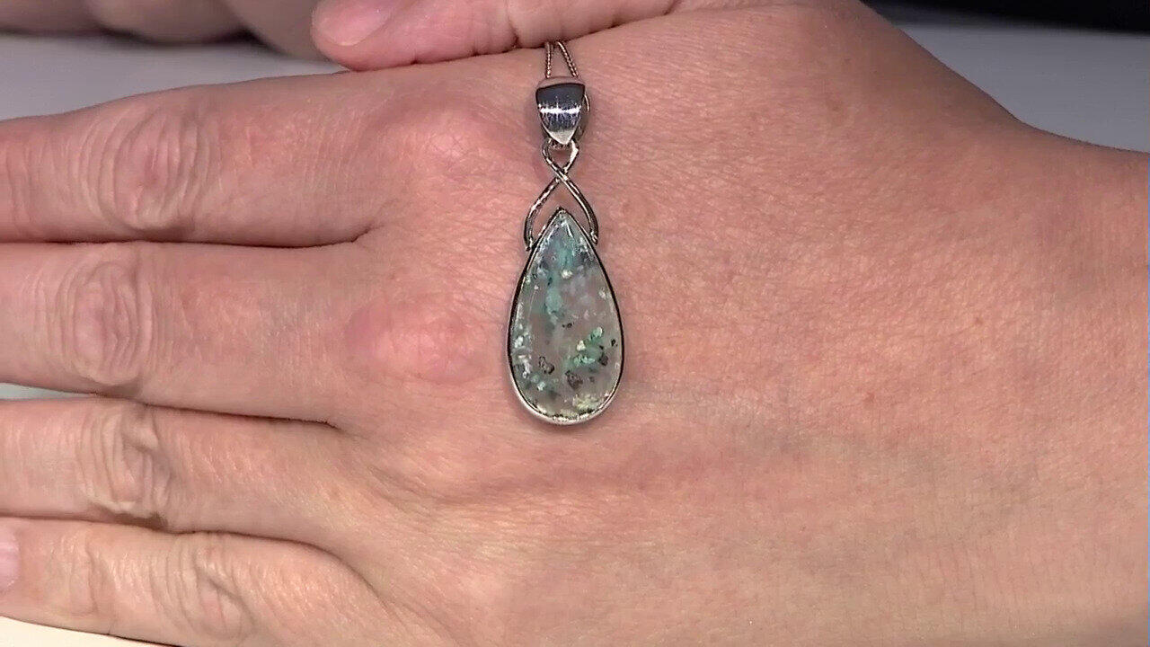 Video Gem Silica Silver Pendant (Bali Barong)