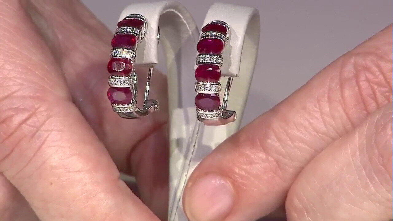 Video 14K AAA Mozambique Ruby Gold Earrings (CIRARI)