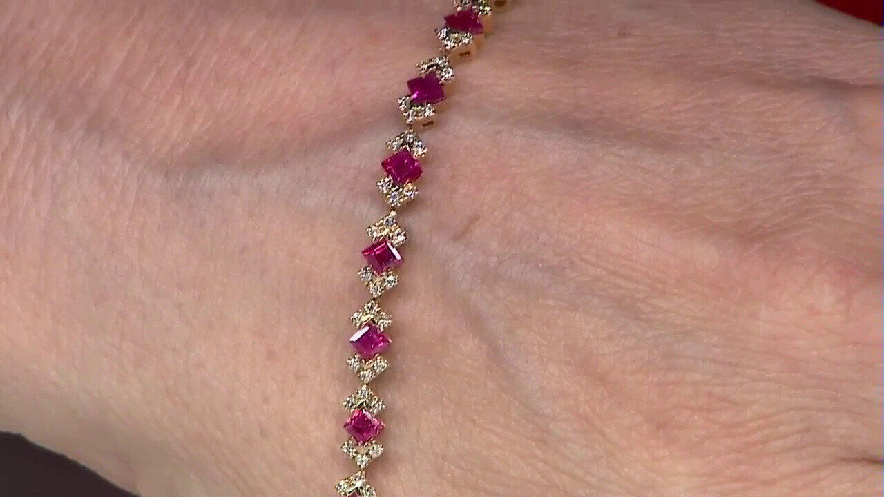 Video Bracelet en or et Rubis AAA du Mozambique (CIRARI)