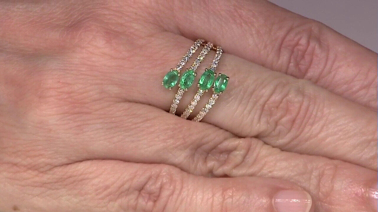 Video Bague en or et Emeraude de Zambie AAA (CIRARI)