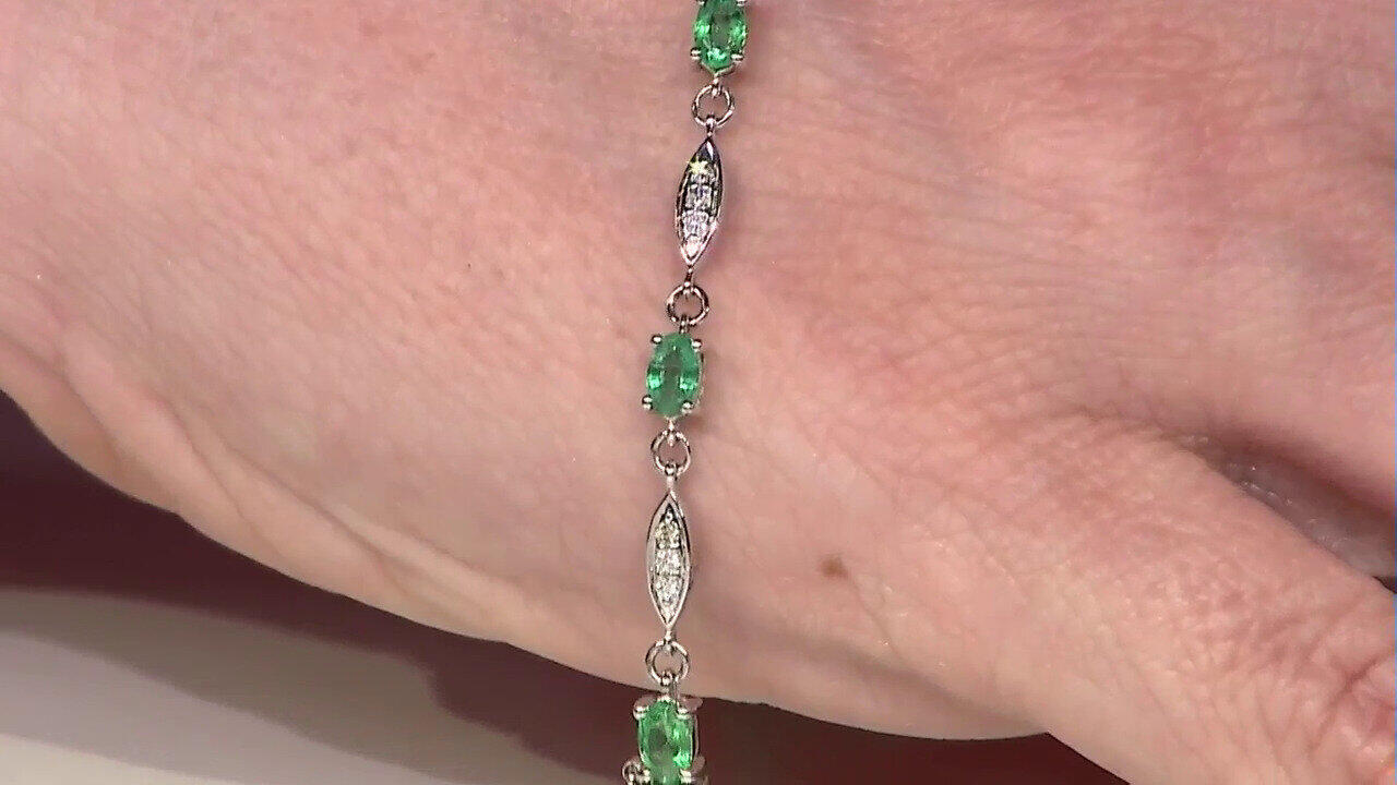 Video Brazalete en oro con Esmeralda de Zambia AAA (CIRARI)