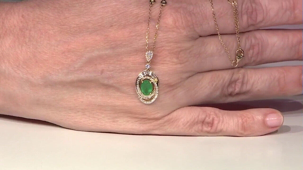 Video Collier en or et Emeraude de Zambie AAA (CIRARI)