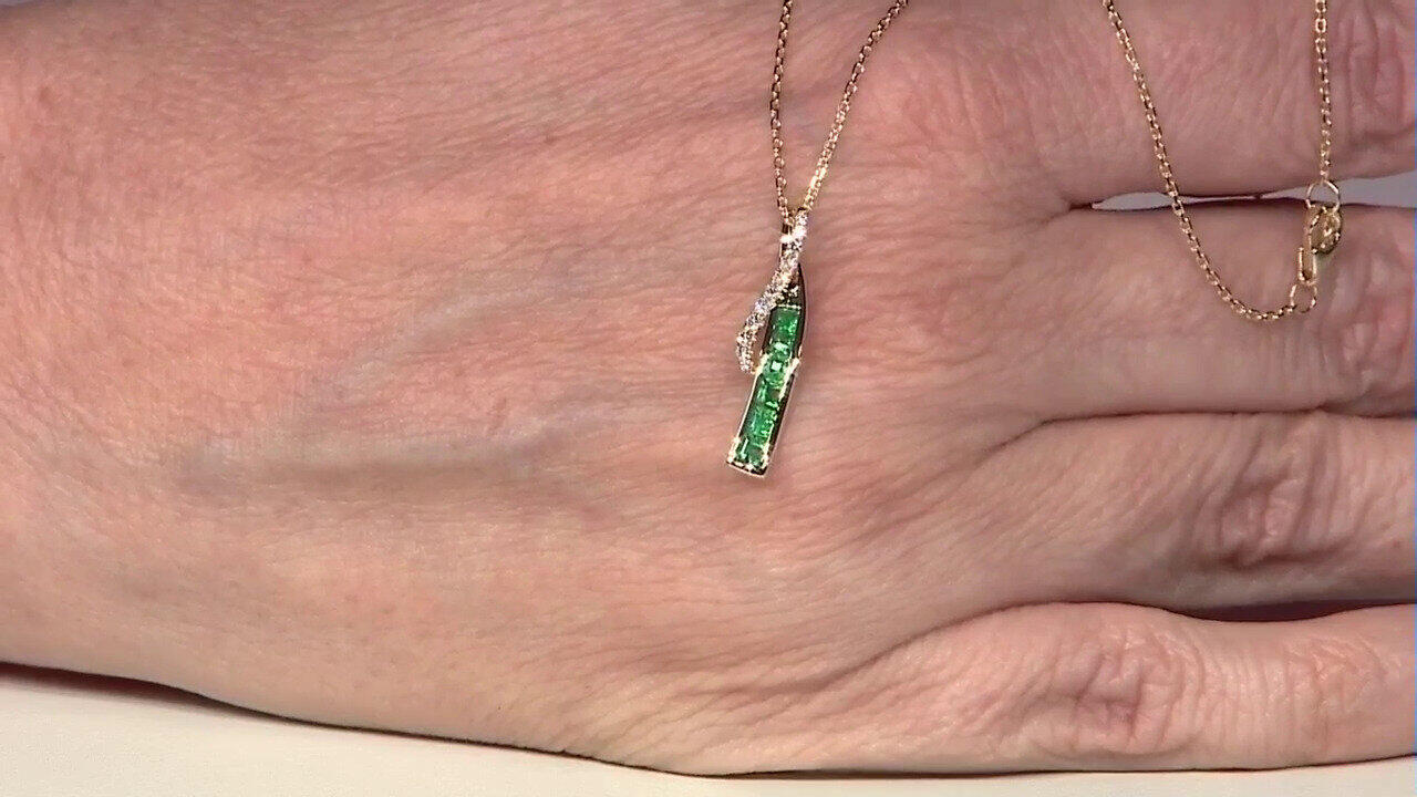 Video 14K AAA Zambian Emerald Gold Necklace (CIRARI)