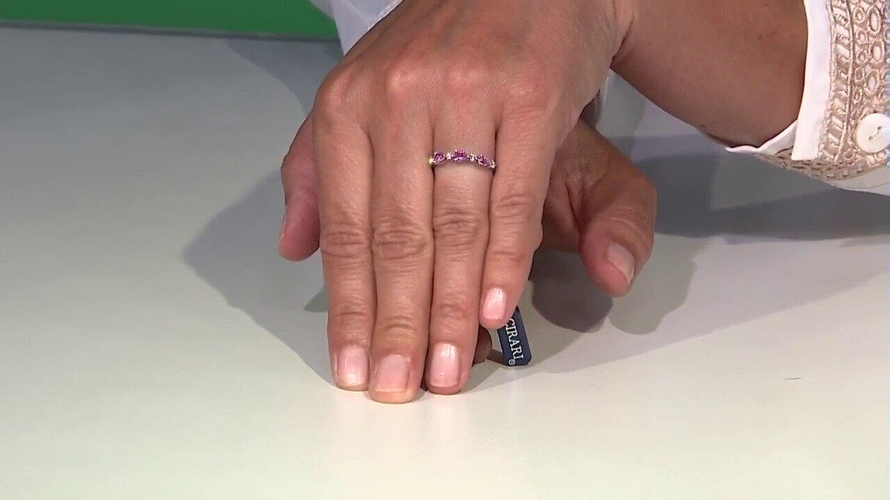 Video Pinkfarbener Saphir-Goldring (CIRARI)
