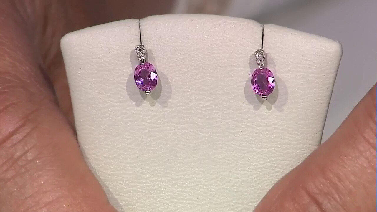 Video 14K Pink Sapphire Gold Earrings (CIRARI)