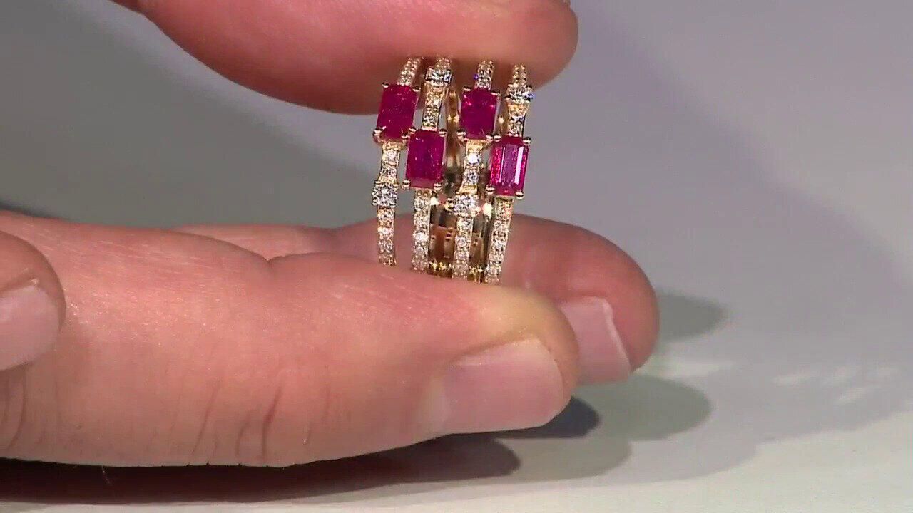 Video 14K AAA Mozambique Ruby Gold Ring (CIRARI)