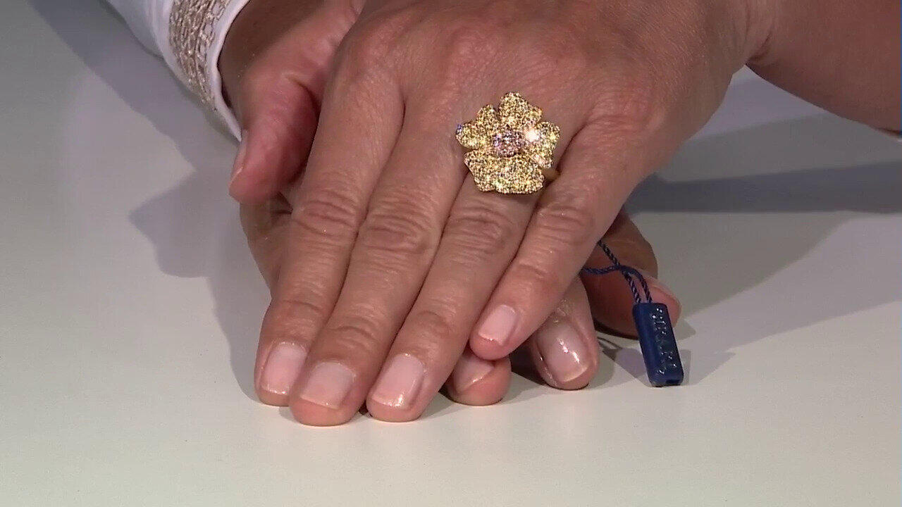 Video Gouden ring met een I1 Roze Diamant (CIRARI)