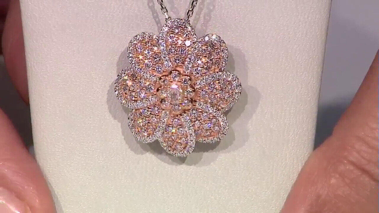 Video 18K I1 Pink Diamond Gold Necklace (CIRARI)
