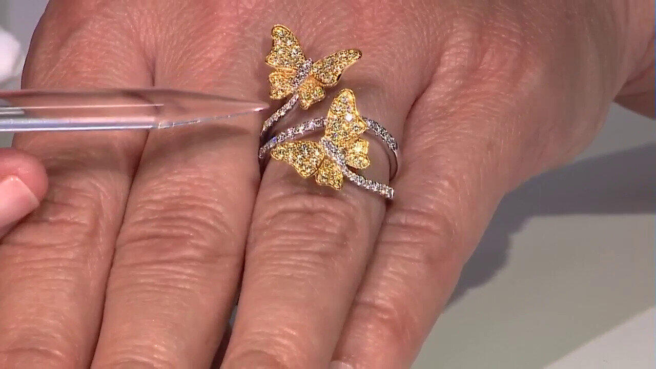 Video Gouden ring met gele S12 diamanten (CIRARI)