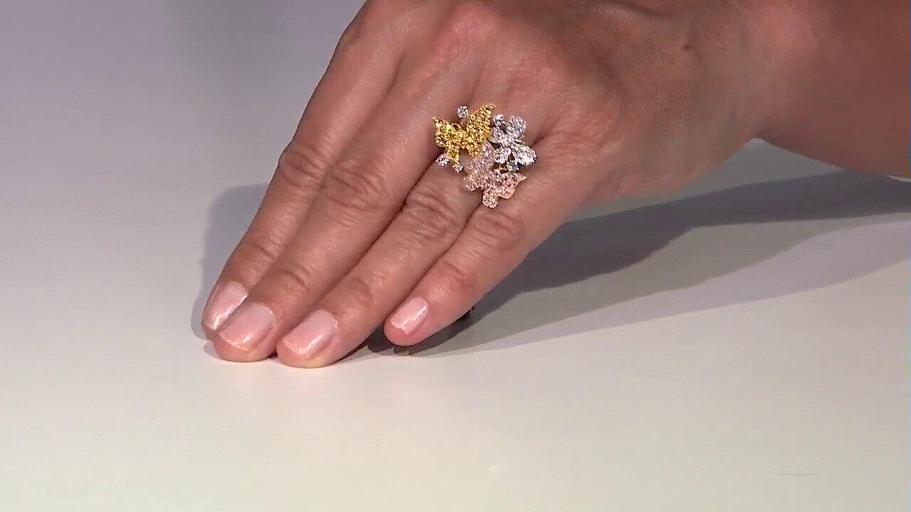 Video 18K I1 Pink Diamond Gold Ring (CIRARI)