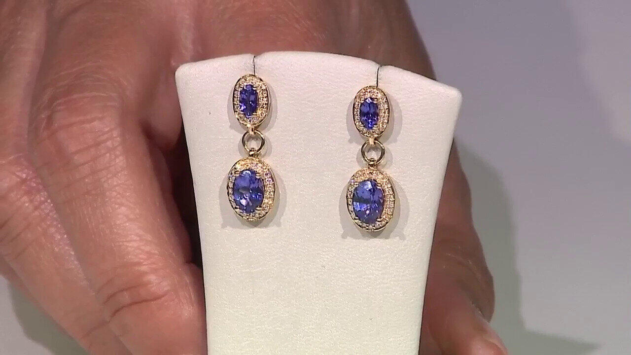Video Orecchini in oro con Tanzanite AAA (CIRARI)
