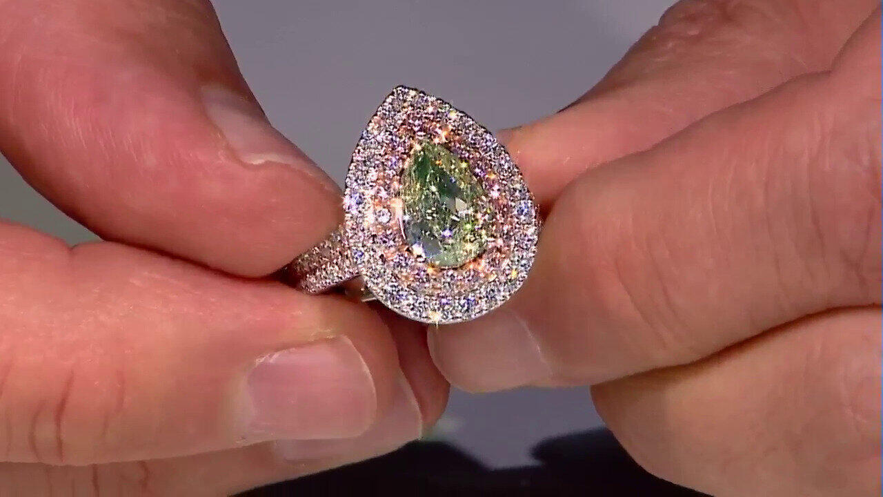 Video Anillo en oro con Diamante verde SI1 (CIRARI)