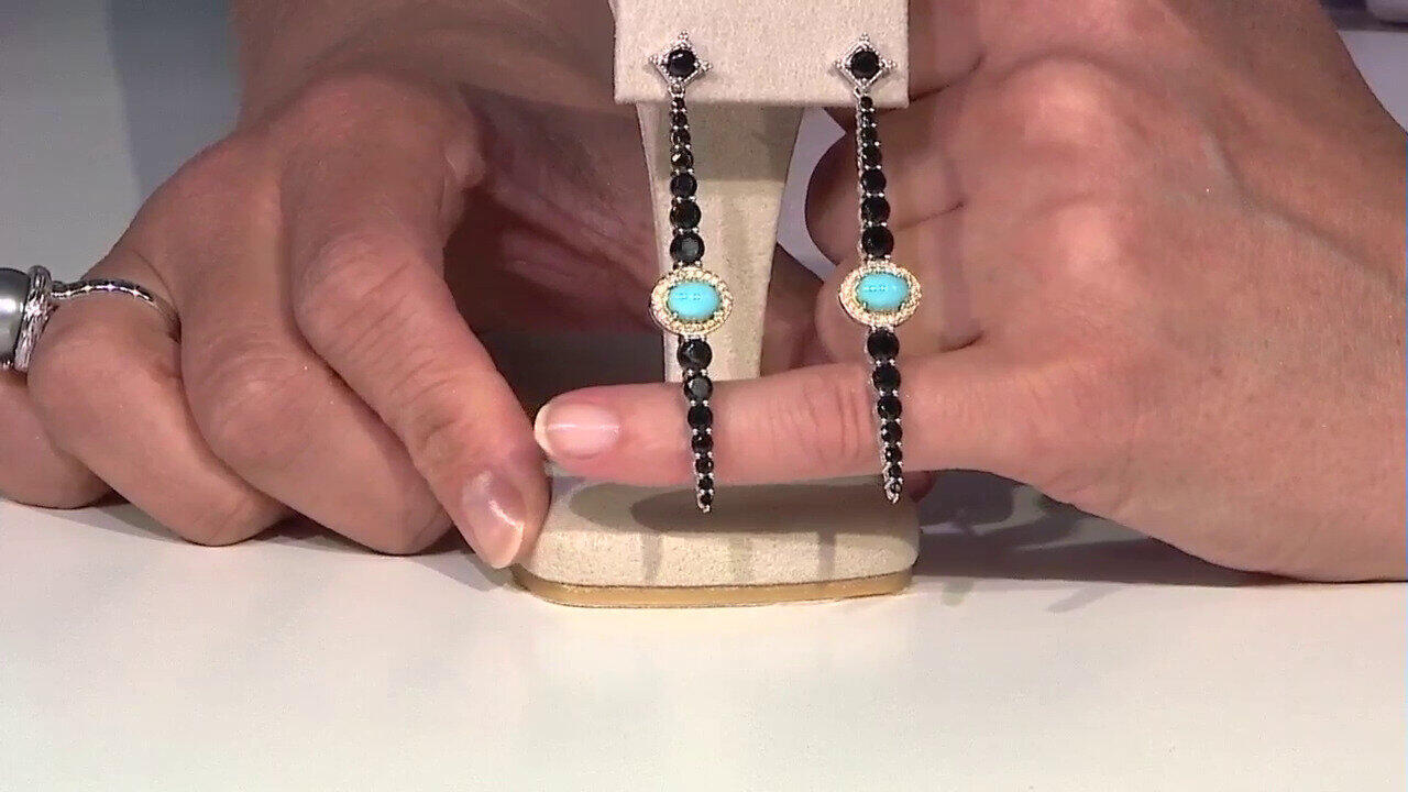 Video Zilveren oorbellen met Sleeping Beauty Turkooisen (Dallas Prince Designs)
