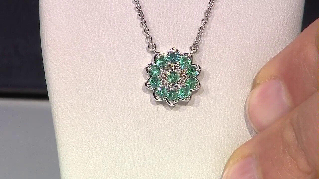 Video 9K AAA Zambian Emerald Gold Necklace (de Melo)