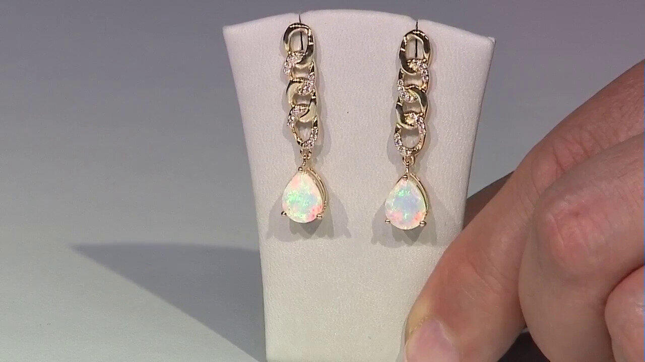 Video 9K AAA Welo Opal Gold Earrings (de Melo)