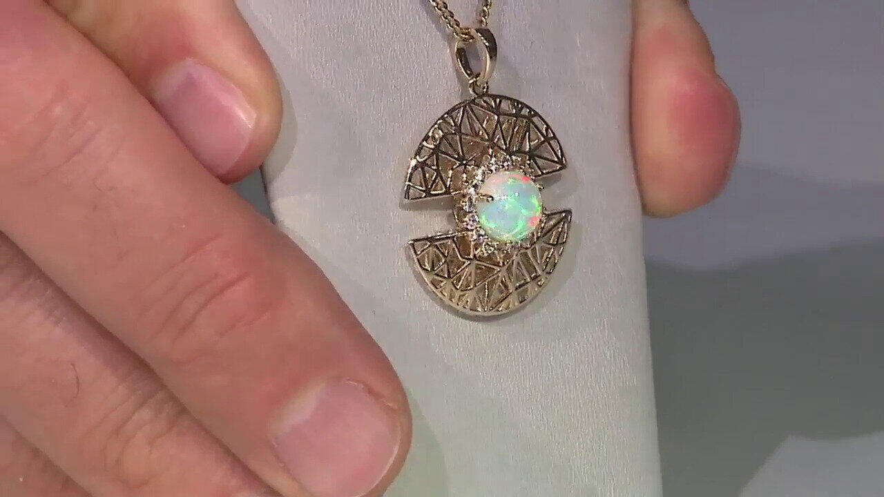 Video 9K AAA Welo Opal Gold Pendant (Ornaments by de Melo)