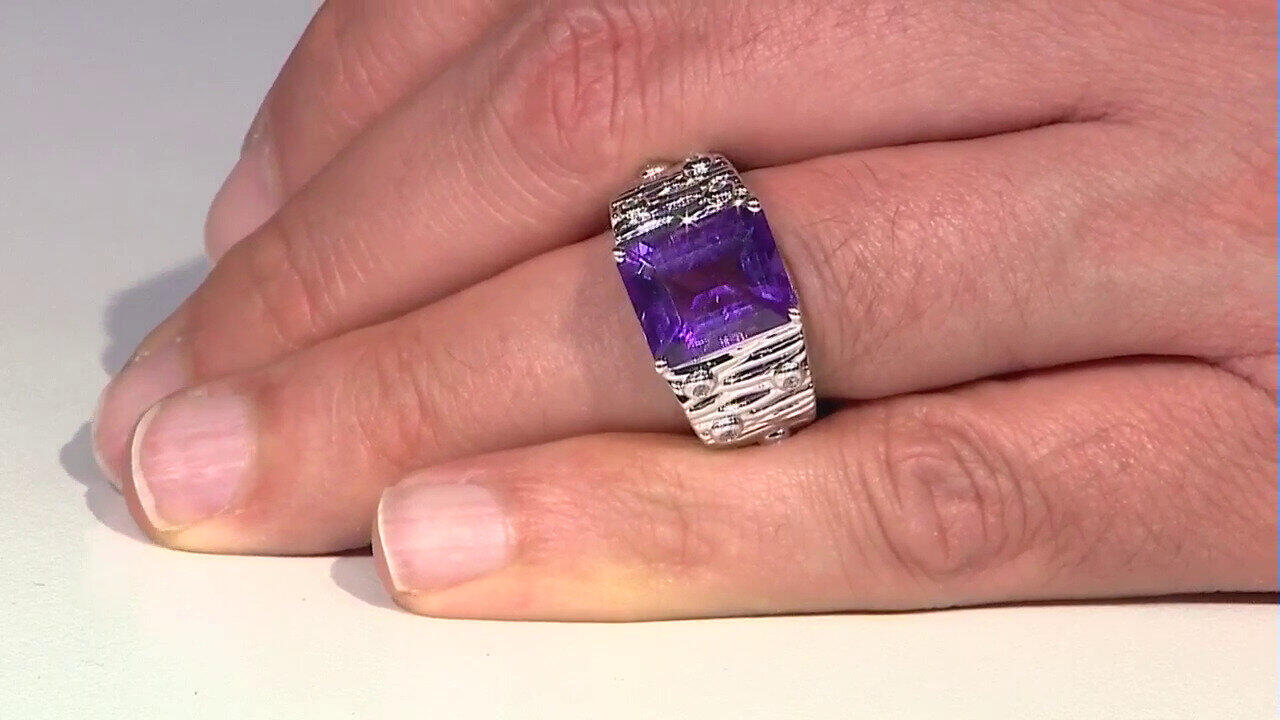 Video Anello in argento con Ametista Siberiana (de Melo)