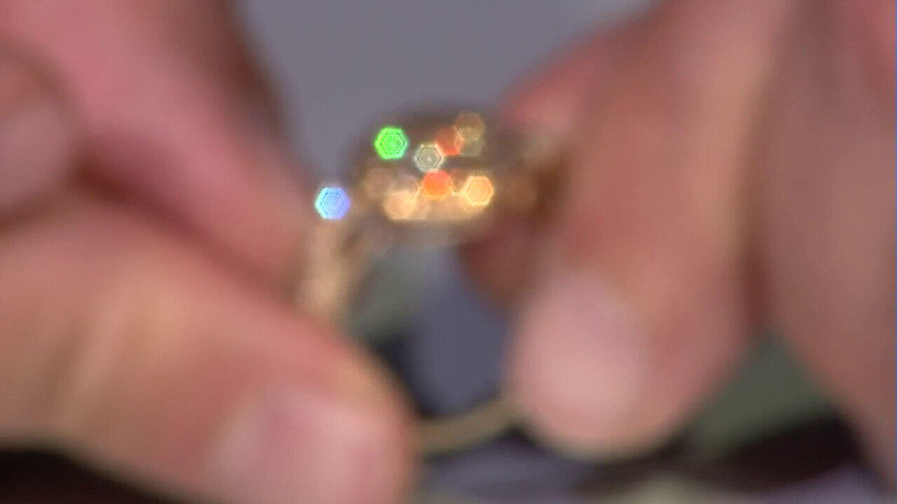 Video 9K I2 Champagne Diamond Gold Ring (de Melo)
