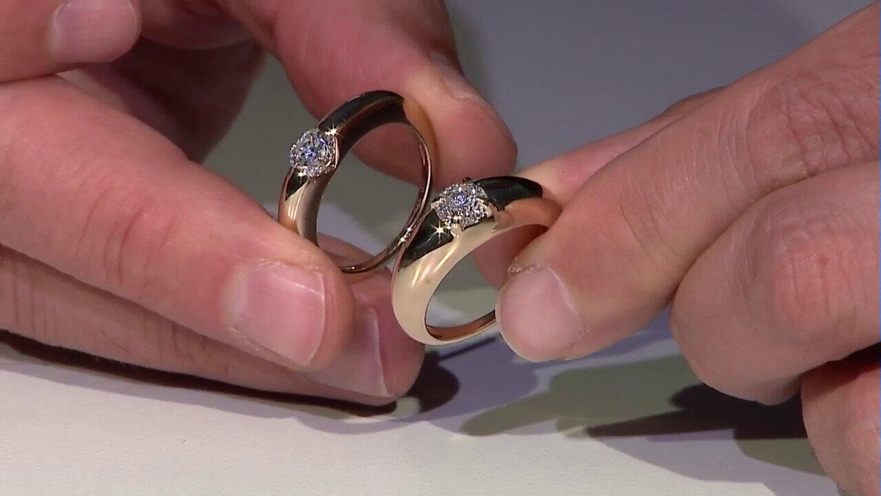 Video Gouden ring met een I2 (G) Diamant (de Melo)