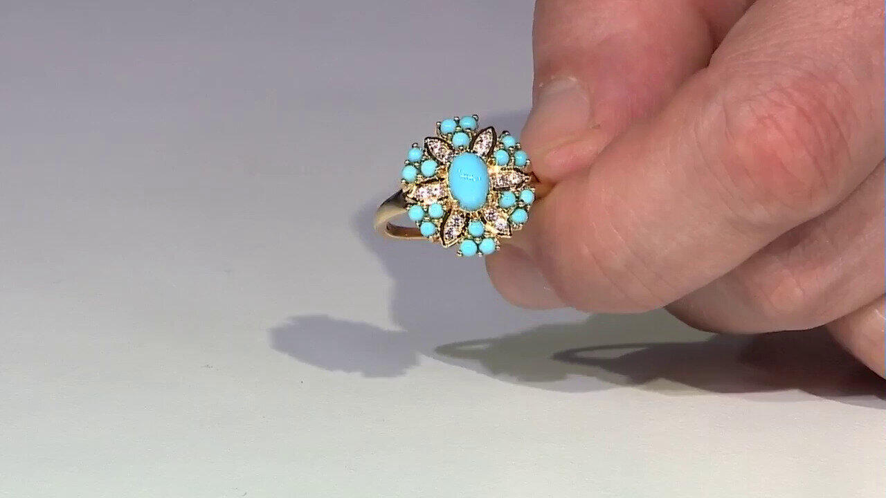 Video Zilveren ring met een Sleeping Beauty Turkoois (Faszination Türkis)