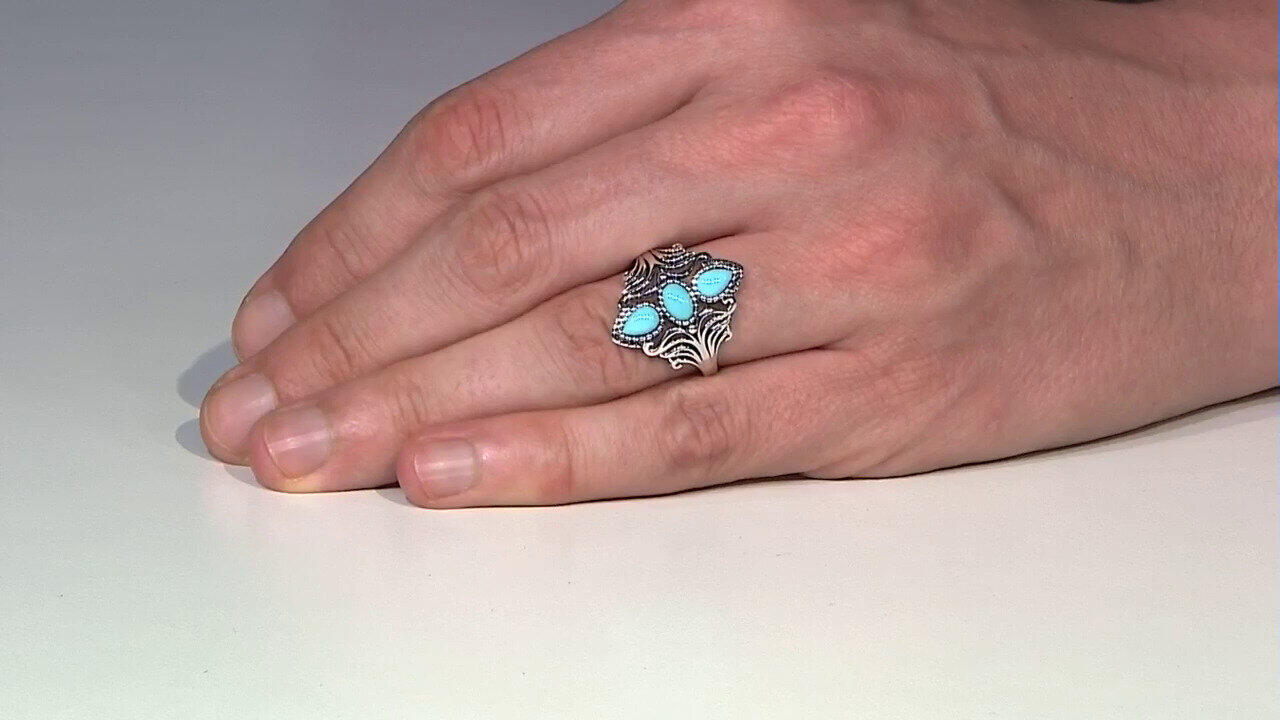 Video Zilveren ring met een Sleeping Beauty Turkoois (Faszination Türkis)