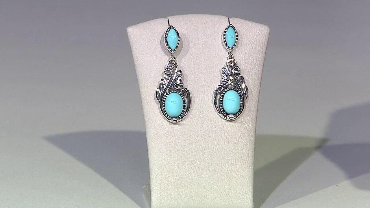Video Boucles d'oreilles en argent et Turquoise Sleeping Beauty (Faszination Türkis)