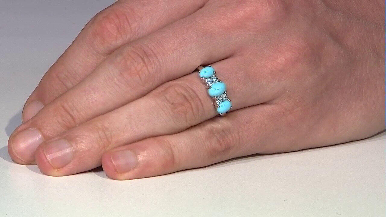 Video Zilveren ring met een Sleeping Beauty Turkoois (Faszination Türkis)