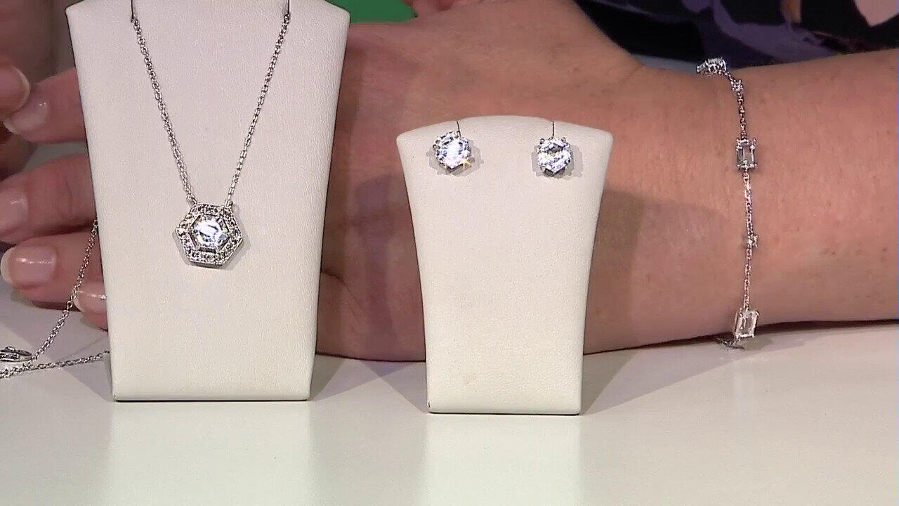 Video White Topaz Silver Bracelet