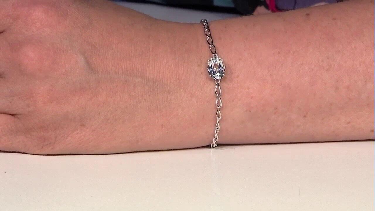 Video Bracelet en argent et Topaze blanche